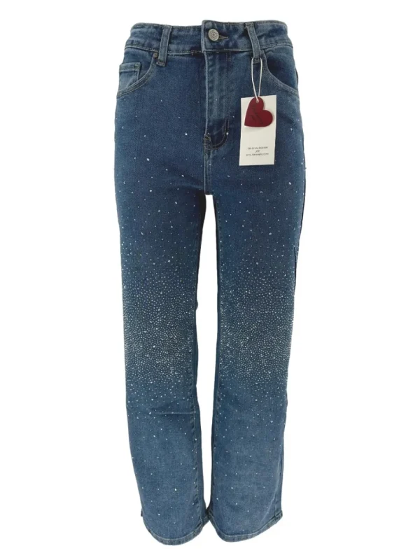Redseventy jeans met strass steentjes denim blue (F338-25)