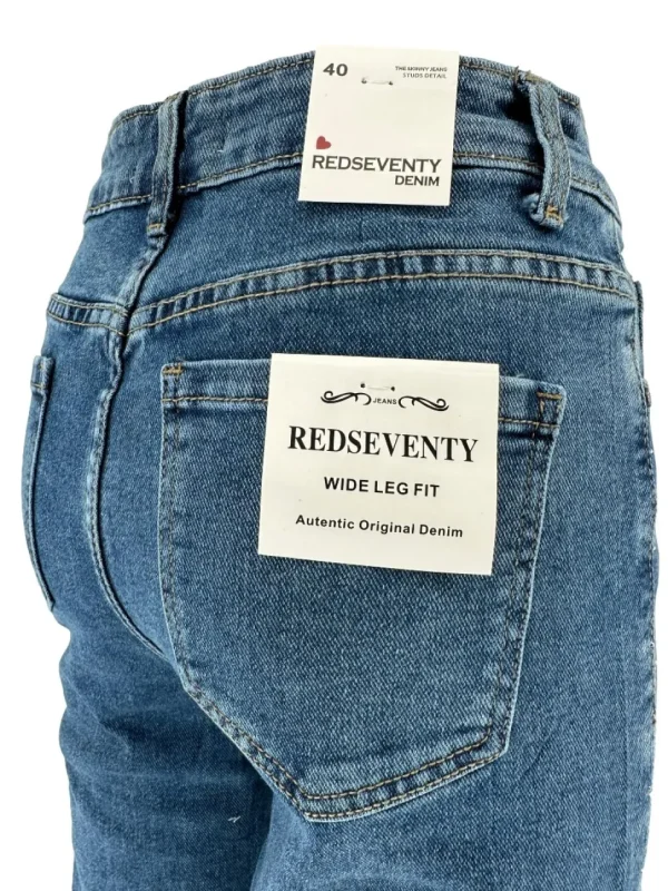 Redseventy jeans met strass steentjes denim blue (F338-25)