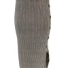Rok met rib details en knopen aan de zijkant Melody taupe (W2062)