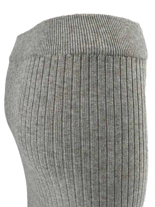 Rok met rib details en knopen aan de zijkant Melody taupe (W2062)