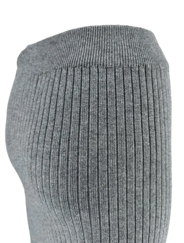 Rok met rib details en knopen aan de zijkant Melody grijs (W2062)