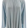 Shirt met lange mouw en opstaande kraag Jill uni licht blauw