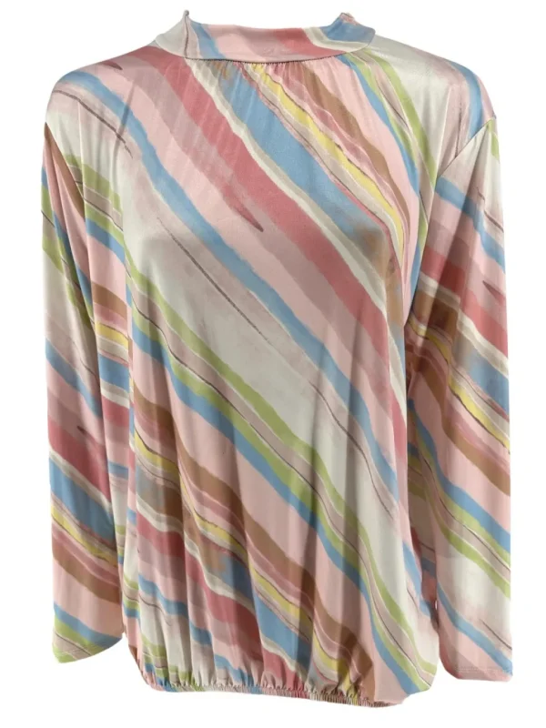 Shirt met lange mouw en opstaande kraag Jill candy pink