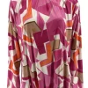 Shirt met lange mouw en opstaande kraag Jill tetris fuchsia