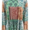 Shirt met lange mouw en opstaande kraag Jill flowers blauw/mint