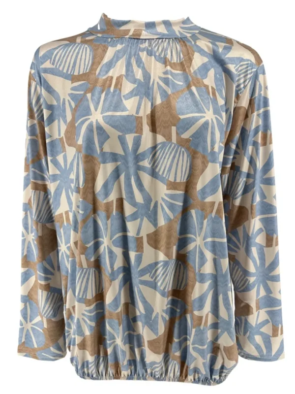 Shirt met lange mouw en opstaande kraag Jill pansy licht blauw