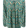 Shirt met lange mouw en ronde hals Jackie flames turquoise