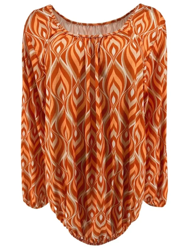 Shirt met lange mouw en ronde hals Jackie flames oranje/apricot