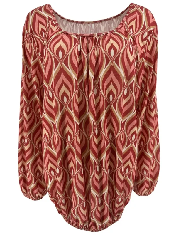 Shirt met lange mouw en ronde hals Jackie flames oudroze