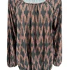 Shirt met lange mouw en ronde hals Jackie cross bruin
