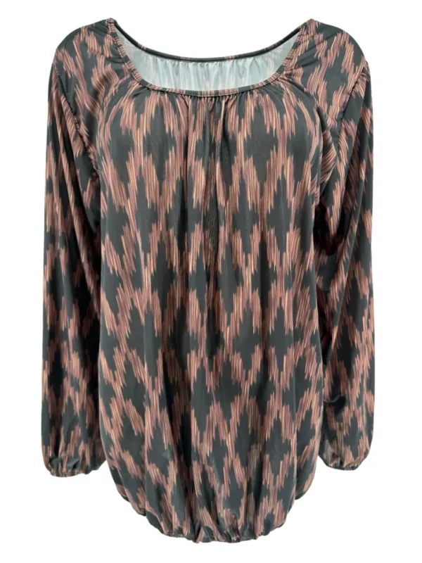 Shirt met lange mouw en ronde hals Jackie cross bruin