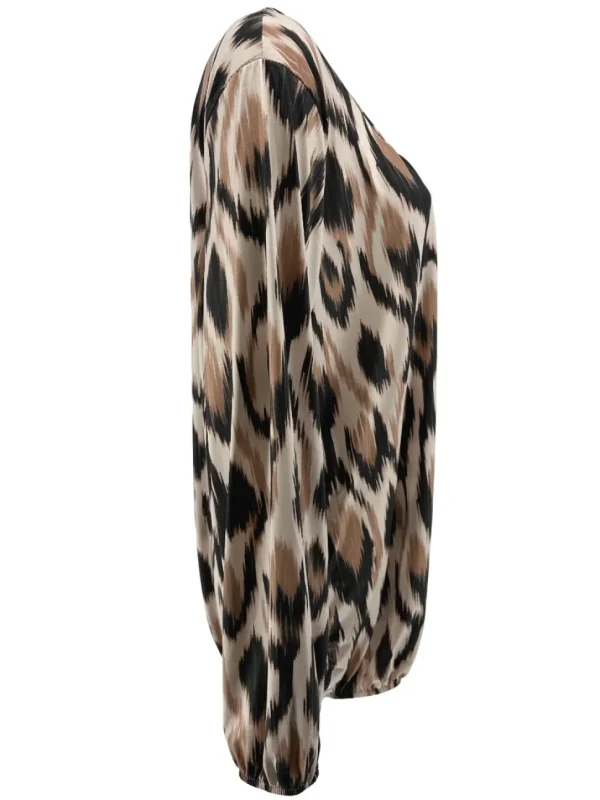 Shirt met lange mouw en ronde hals Jackie smudge zwart
