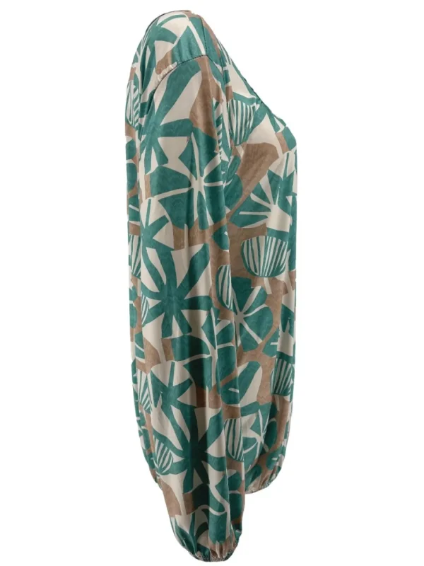 Shirt met lange mouw en ronde hals Jackie pansy turquoise