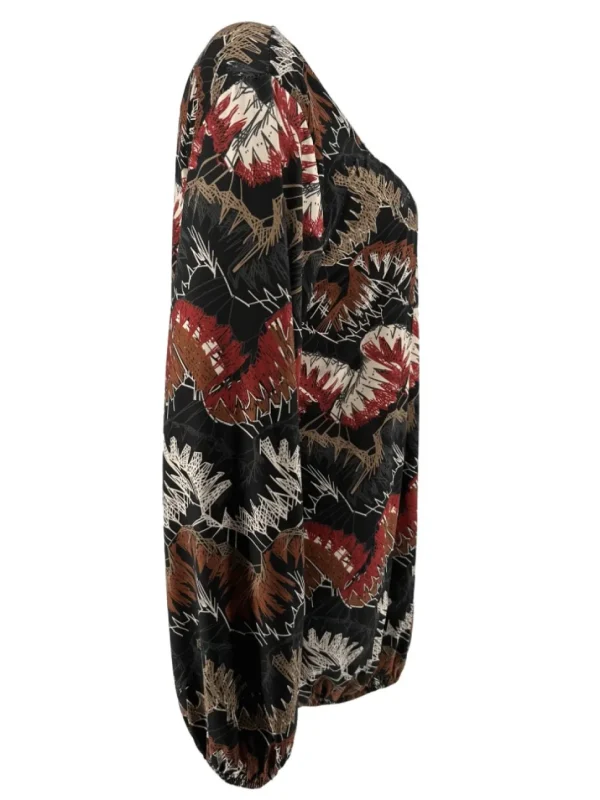 Shirt met lange mouw en ronde hals Jackie stiksel zwart