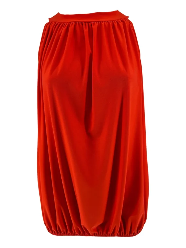 SIZE PLUS mouwloze halter top uni rood