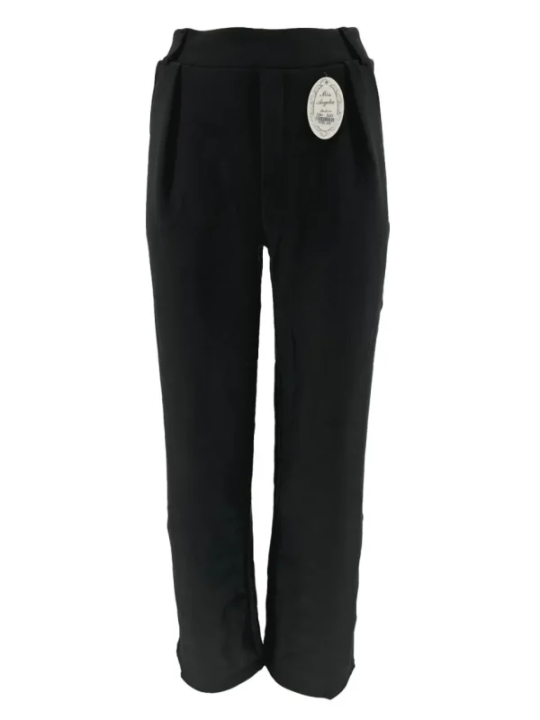 Soft broek met rechte broekspijp Angelia zwart (HY381)