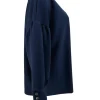 sweater met 5 knoopjes op de mouw donker blauw (GTS)