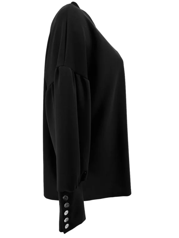 sweater met 5 knoopjes op de mouw zwart (GTS)
