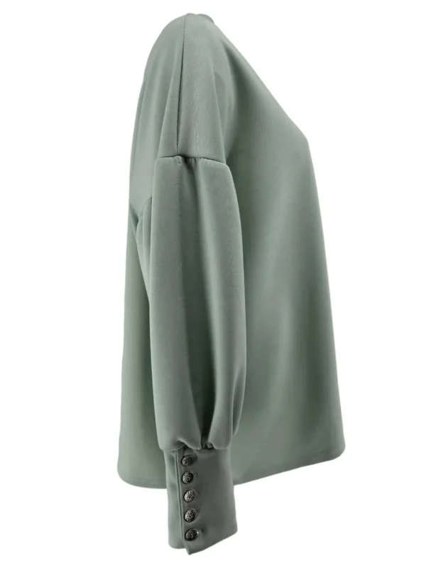 sweater met 5 knoopjes op de mouw licht groen (GTS)