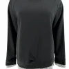 Sweater met gestreepte fake blouse zwart
