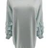 Sweater met ruffle mouw uni mint.(gts)