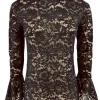 Top van kant met knopen op de rug en MATEN Rose zwart (SALE)