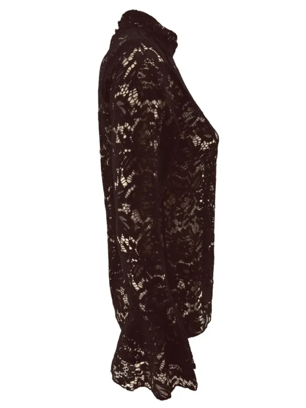 Top van kant met knopen op de rug en MATEN Rose zwart (SALE)
