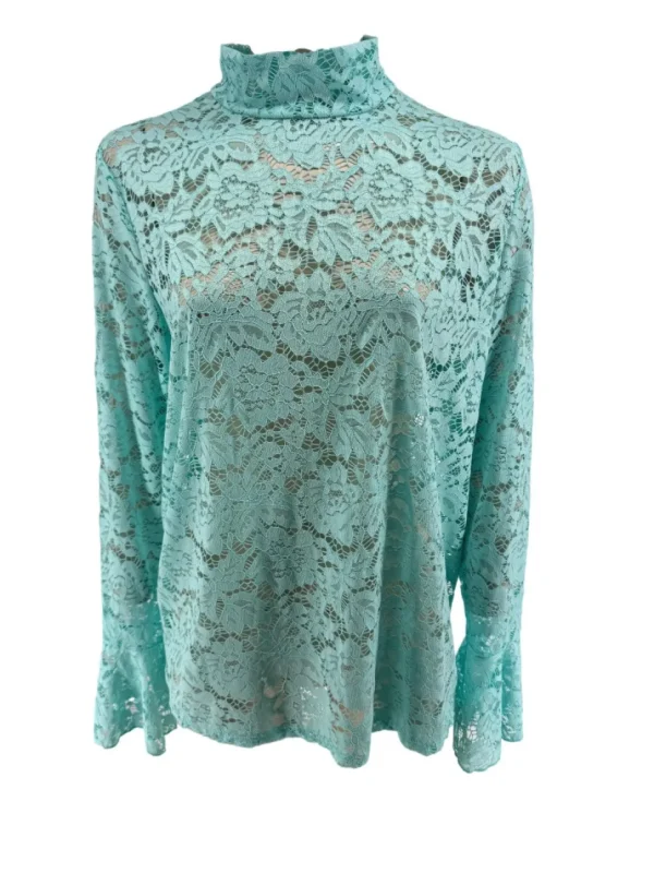Top van kant met uitlopende mouw Vera mint (SALE)