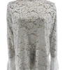 Top van kant met uitlopende mouw Vera off-white (SALE)