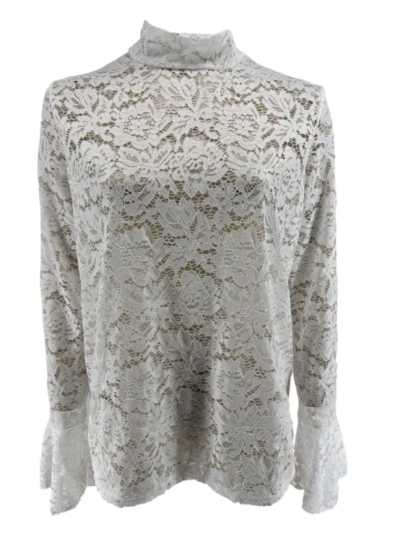 Top van kant met uitlopende mouw Vera off-white (SALE)