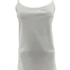 Top van travelstof met spaghetti bandjes off-white