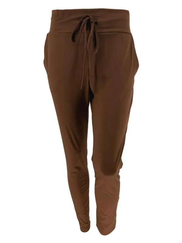 Travelstof broek met aansluitende broekspijp Bibi coffee (BFT)