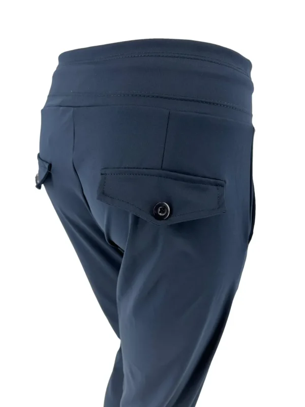 Travelstof broek met aansluitende broekspijp Bibi donker blauw (BFT)