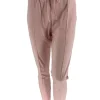 Travelstof broek met naad aan de voorzijde Billie licht roze