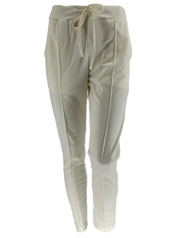 Travelstof broek met naad aan de voorzijde Billie beige