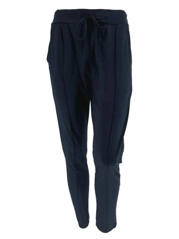 Travelstof broek met naad aan de voorzijde Billie donker blauw