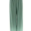 Travelstof broek met rechte broekspijp licht groen