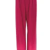 Travelstof broek met rechte broekspijp fuchsia