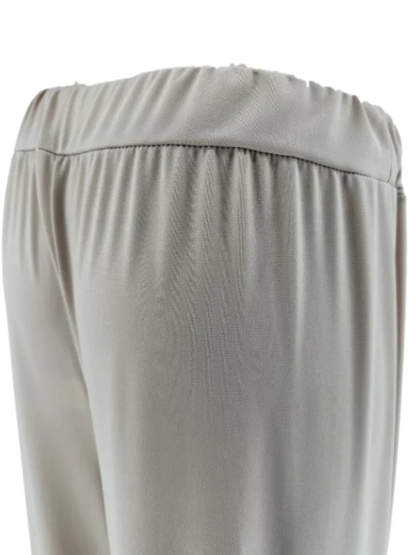 Travelstof broek met rechte broekspijp beige