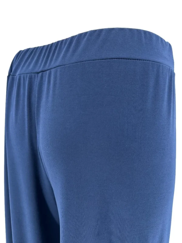Travelstof broek met rechte broekspijp donker blauw