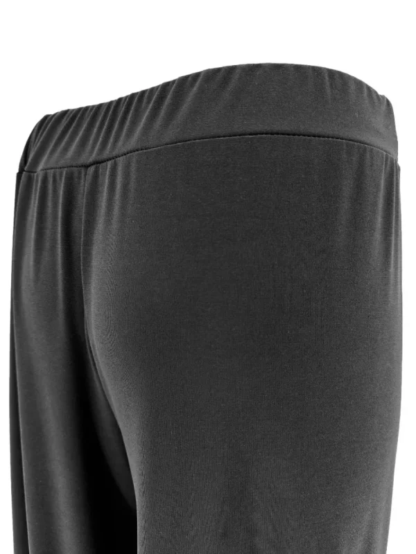 Travelstof broek met rechte broekspijp zwart