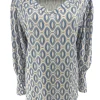 Travelstof shirt met v-hals en lange mouw Ovals licht blauw