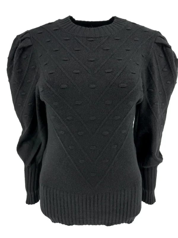 Trui met bolletjes reliëf Patricia zwart (TUS)