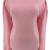 Trui met geribbelde lange mouw Mies licht roze(TUS)