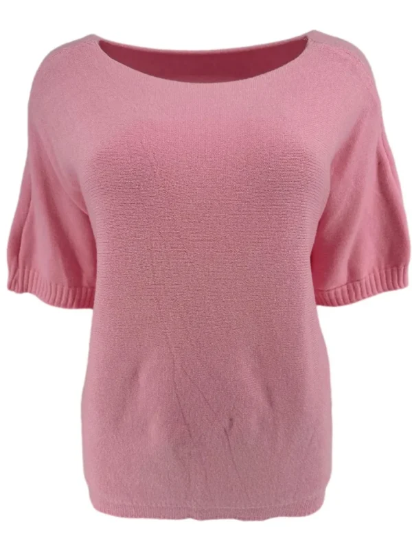 Trui met kleine rib aan de mouw Cleo licht roze