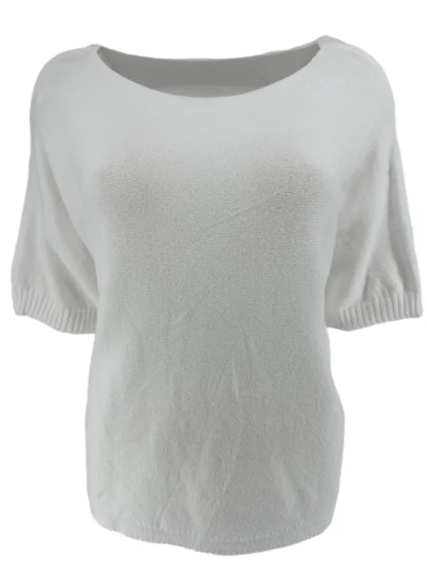 Trui met kleine rib aan de mouw Cleo off-white