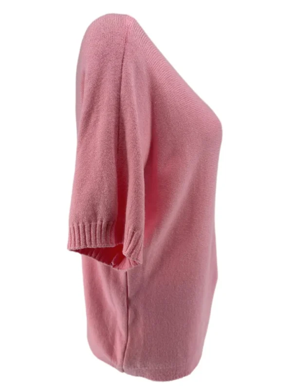 Trui met kleine rib aan de mouw Cleo licht roze