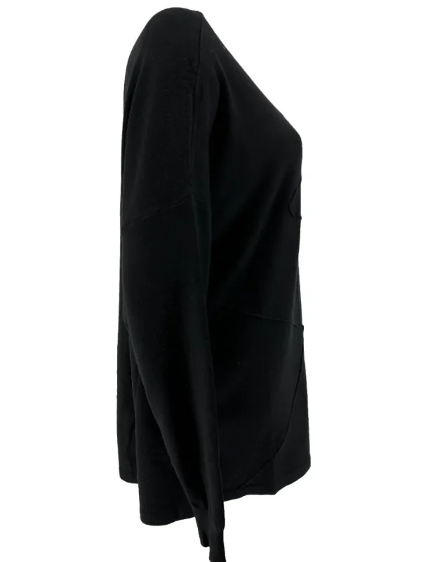 Trui met lange mouw en draad detail zwart (DZ-8942)