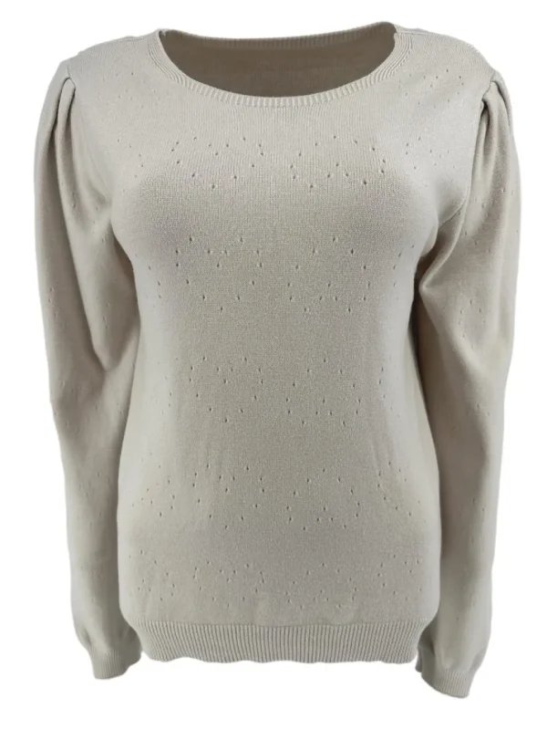 Trui met lange mouw en hartjes patroon Valentijn beige (TUS)