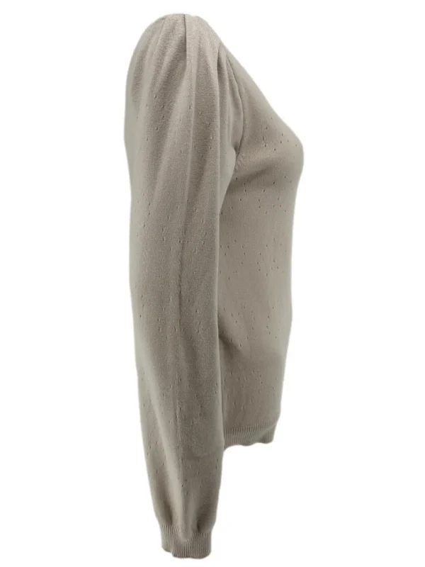 Trui met lange mouw en hartjes patroon Valentijn beige (TUS)